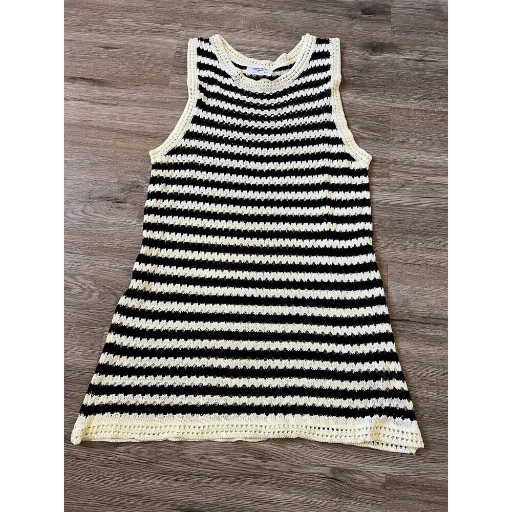 Rough Los Angeles striped crochet long Vest Size Small